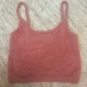 Pink Fluffy Crop Top